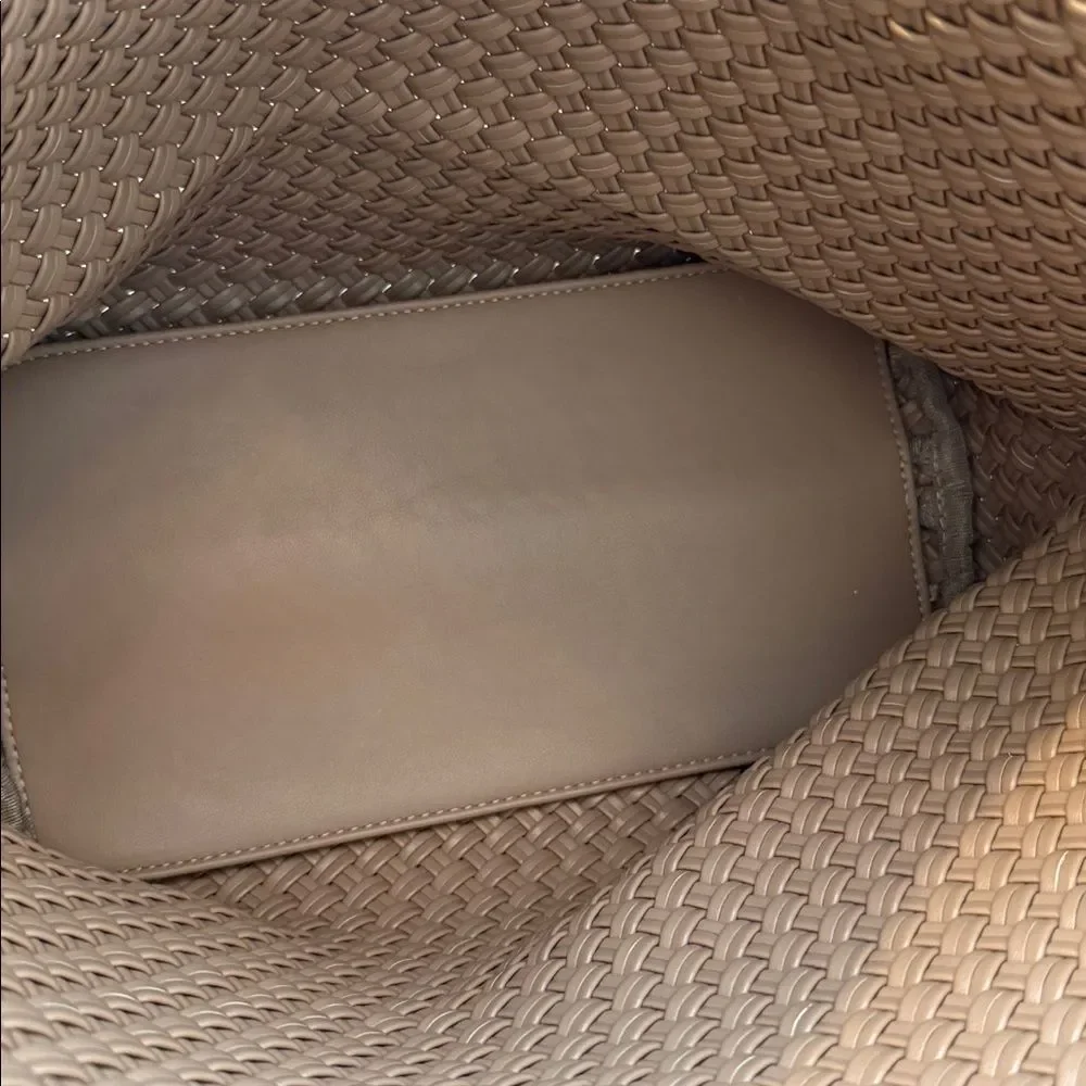 Woven Tote Bag Womens Purse: Vegan Leather Shoulder Handbags